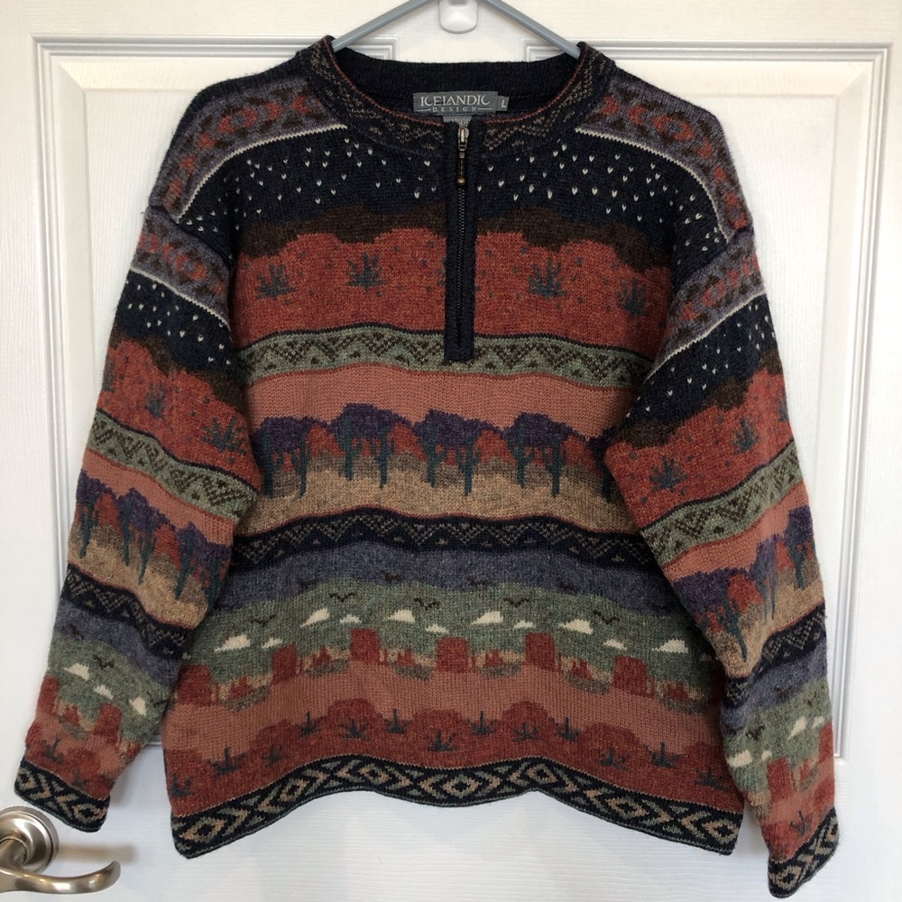 Icelandic Multicolor Patterned Women's Sweater